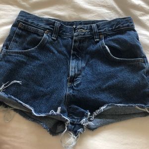 Wrangler high waisted shorts! Distressed
